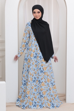 JUBAH PRINTED 36.08 - LIGHT BLUE